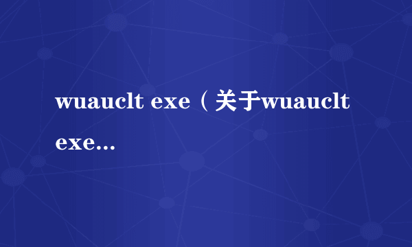 wuauclt exe（关于wuauclt exe的简介）