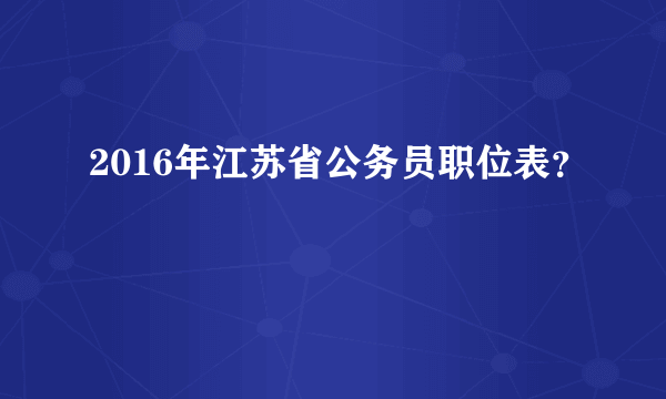 2016年江苏省公务员职位表？