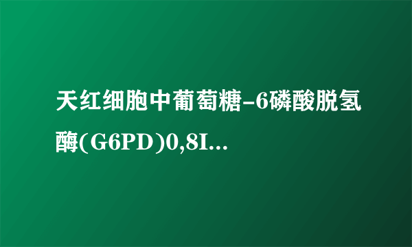 天红细胞中葡萄糖-6磷酸脱氢酶(G6PD)0,8In/gHb(11