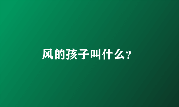 风的孩子叫什么？