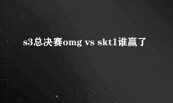 s3总决赛omg vs skt1谁赢了