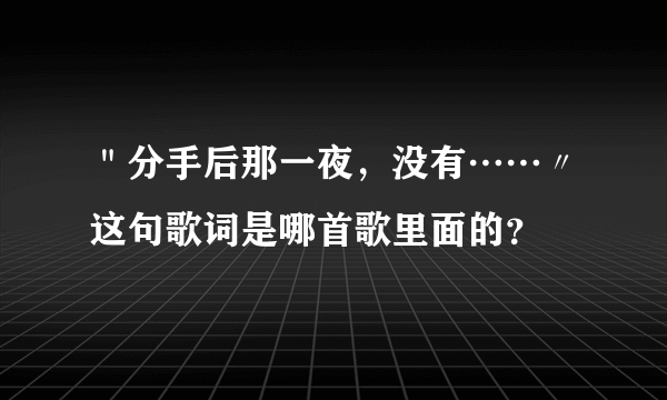 ＂分手后那一夜，没有……〃这句歌词是哪首歌里面的？