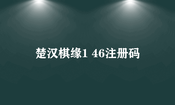 楚汉棋缘1 46注册码