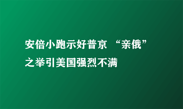 安倍小跑示好普京 “亲俄”之举引美国强烈不满