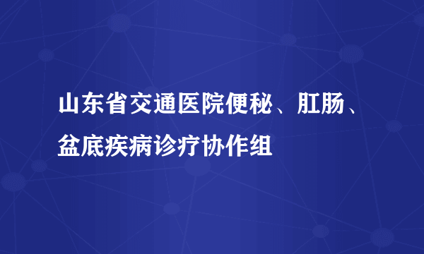 山东省交通医院便秘、肛肠、盆底疾病诊疗协作组