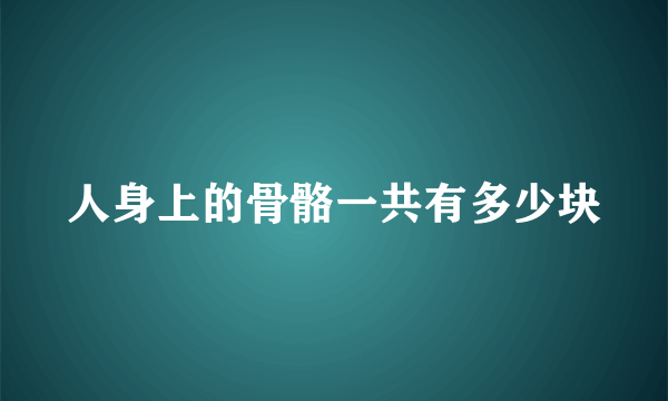 人身上的骨骼一共有多少块