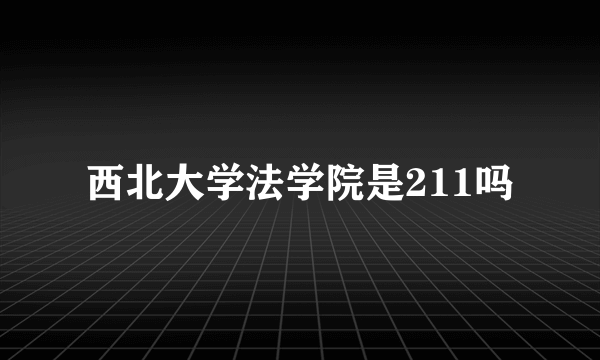 西北大学法学院是211吗