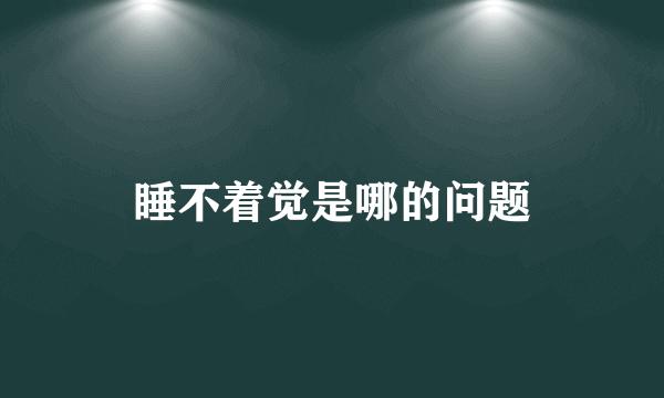 睡不着觉是哪的问题