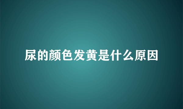 尿的颜色发黄是什么原因