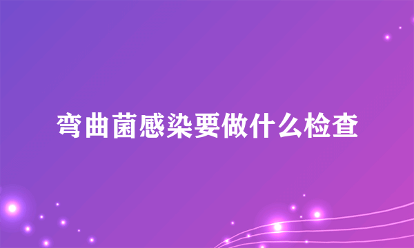 弯曲菌感染要做什么检查