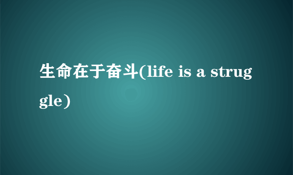 生命在于奋斗(life is a struggle)