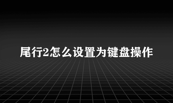 尾行2怎么设置为键盘操作