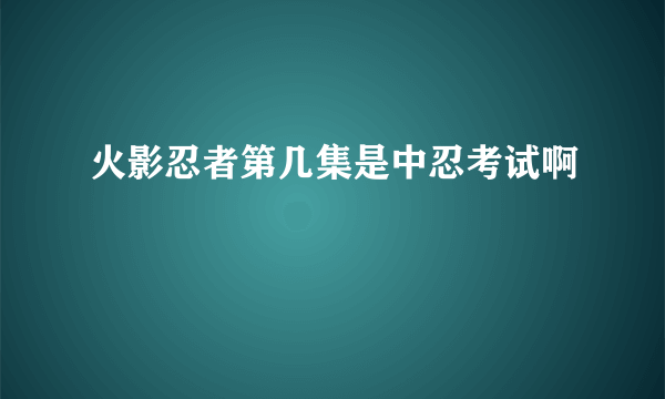 火影忍者第几集是中忍考试啊