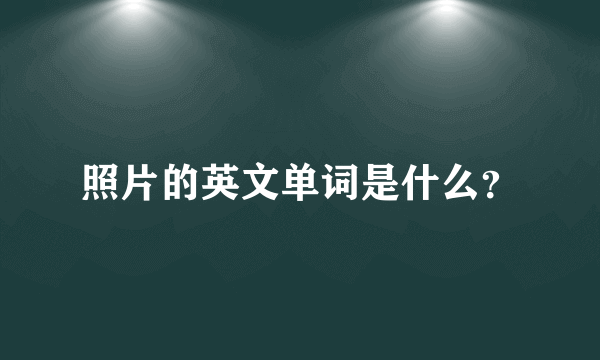 照片的英文单词是什么？