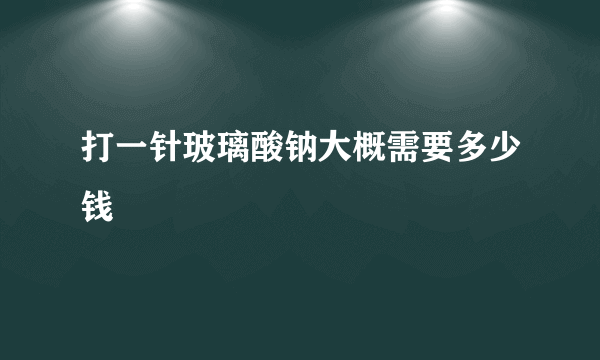 打一针玻璃酸钠大概需要多少钱