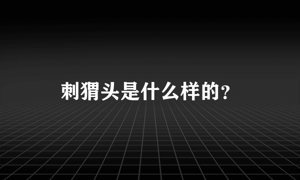 刺猬头是什么样的？