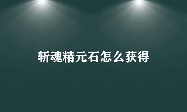 斩魂精元石怎么获得