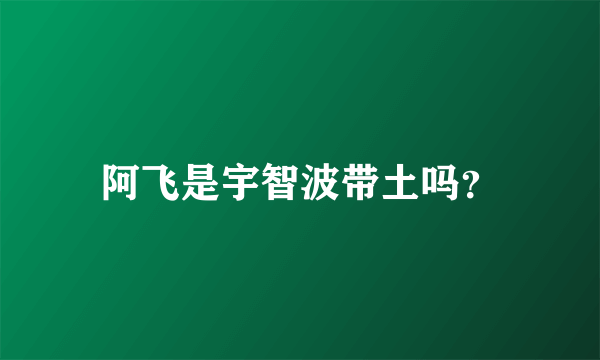 阿飞是宇智波带土吗？