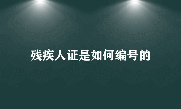 残疾人证是如何编号的