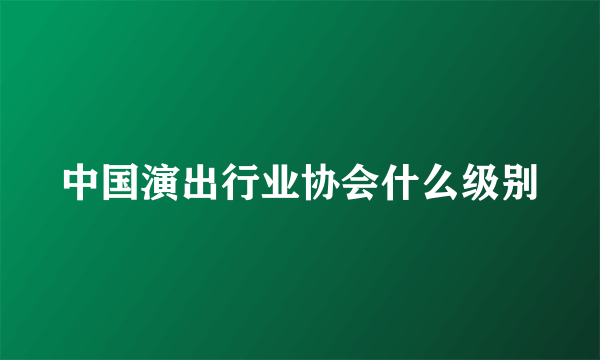 中国演出行业协会什么级别