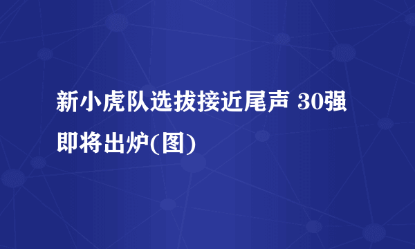 新小虎队选拔接近尾声 30强即将出炉(图)