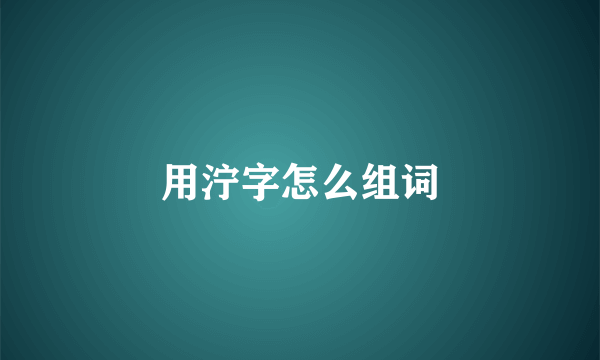 用泞字怎么组词