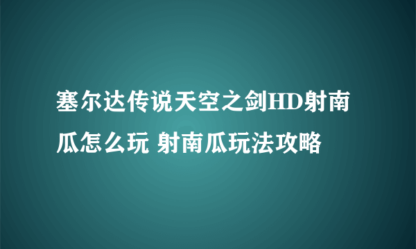 塞尔达传说天空之剑HD射南瓜怎么玩 射南瓜玩法攻略