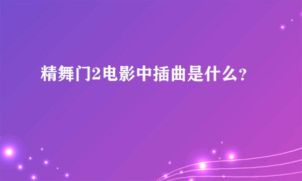 精舞门2电影中插曲是什么？