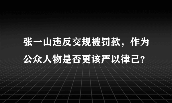 张一山违反交规被罚款，作为公众人物是否更该严以律己？