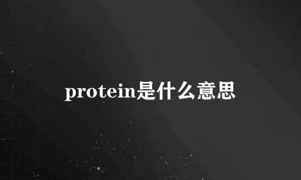 protein是什么意思