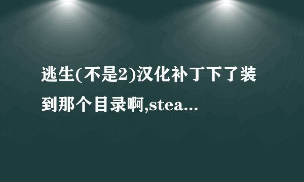 逃生(不是2)汉化补丁下了装到那个目录啊,steam正版的