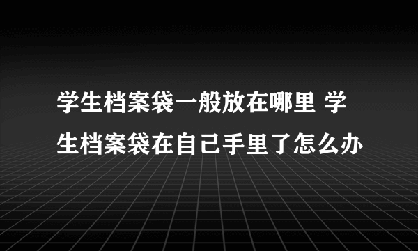 学生档案袋一般放在哪里 学生档案袋在自己手里了怎么办