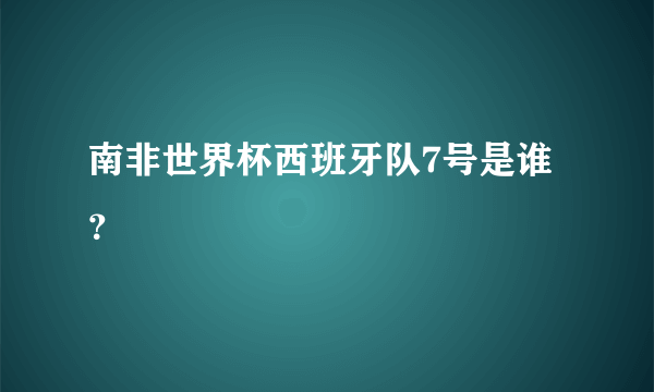 南非世界杯西班牙队7号是谁？