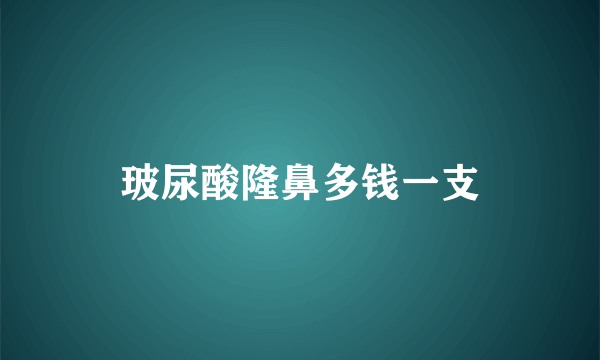 玻尿酸隆鼻多钱一支