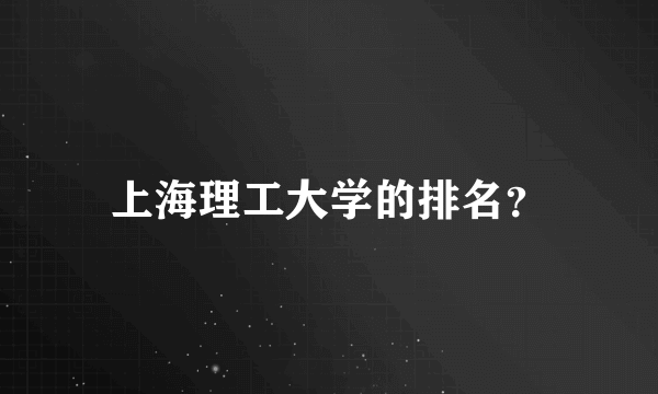 上海理工大学的排名？