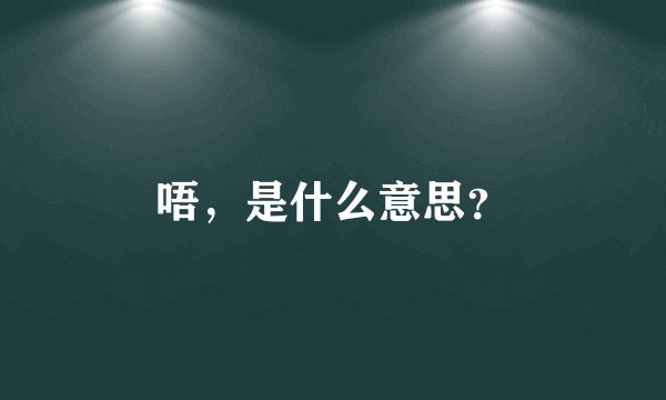 唔，是什么意思？