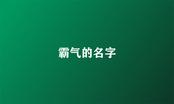 霸气的名字