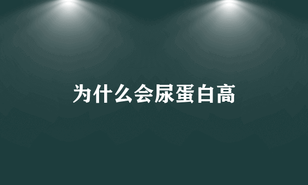 为什么会尿蛋白高