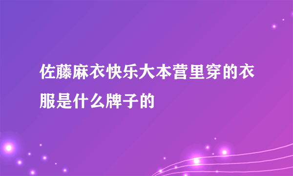 佐藤麻衣快乐大本营里穿的衣服是什么牌子的