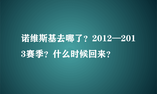 诺维斯基去哪了？2012—2013赛季？什么时候回来？