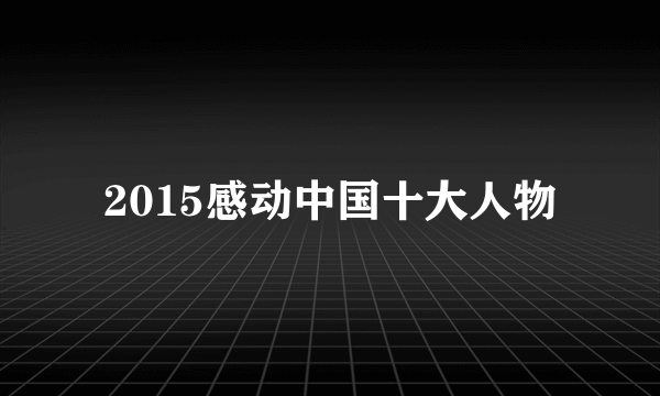 2015感动中国十大人物