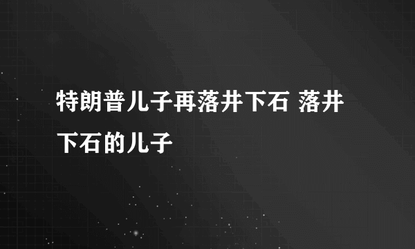 特朗普儿子再落井下石 落井下石的儿子