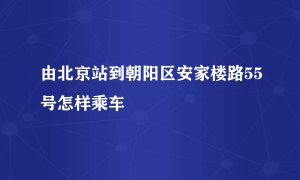 由北京站到朝阳区安家楼路55号怎样乘车