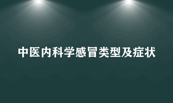 中医内科学感冒类型及症状