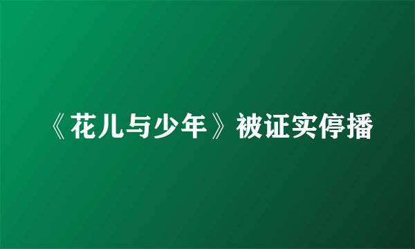 《花儿与少年》被证实停播