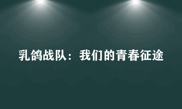 乳鸽战队：我们的青春征途