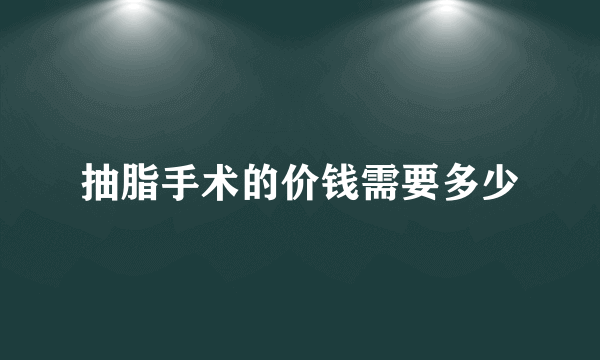 抽脂手术的价钱需要多少