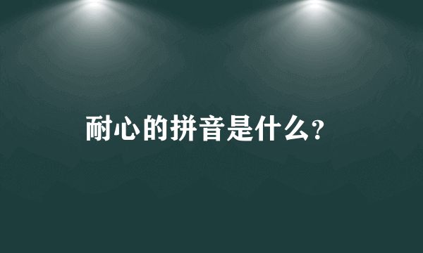 耐心的拼音是什么？