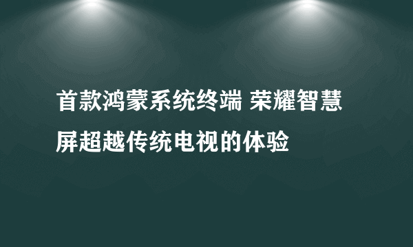 首款鸿蒙系统终端 荣耀智慧屏超越传统电视的体验