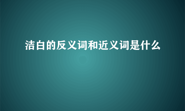 洁白的反义词和近义词是什么